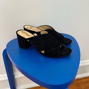 Sam Edelman Stanley Suede Cross Strap Mules W8.5